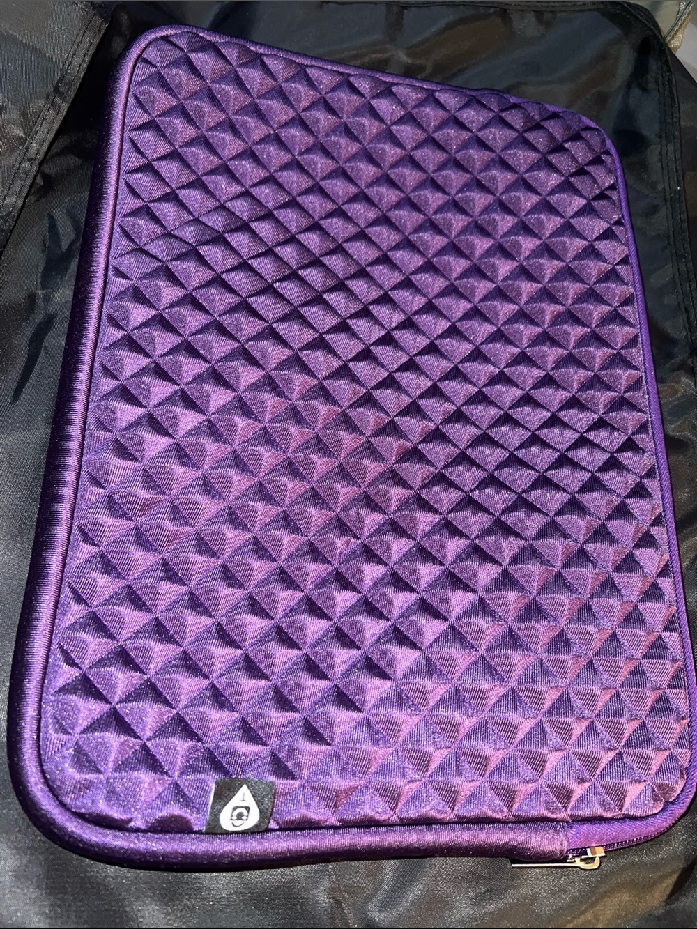 NWOT Purple Quilted protective Laptop Sleeve Travel Case with zipper
